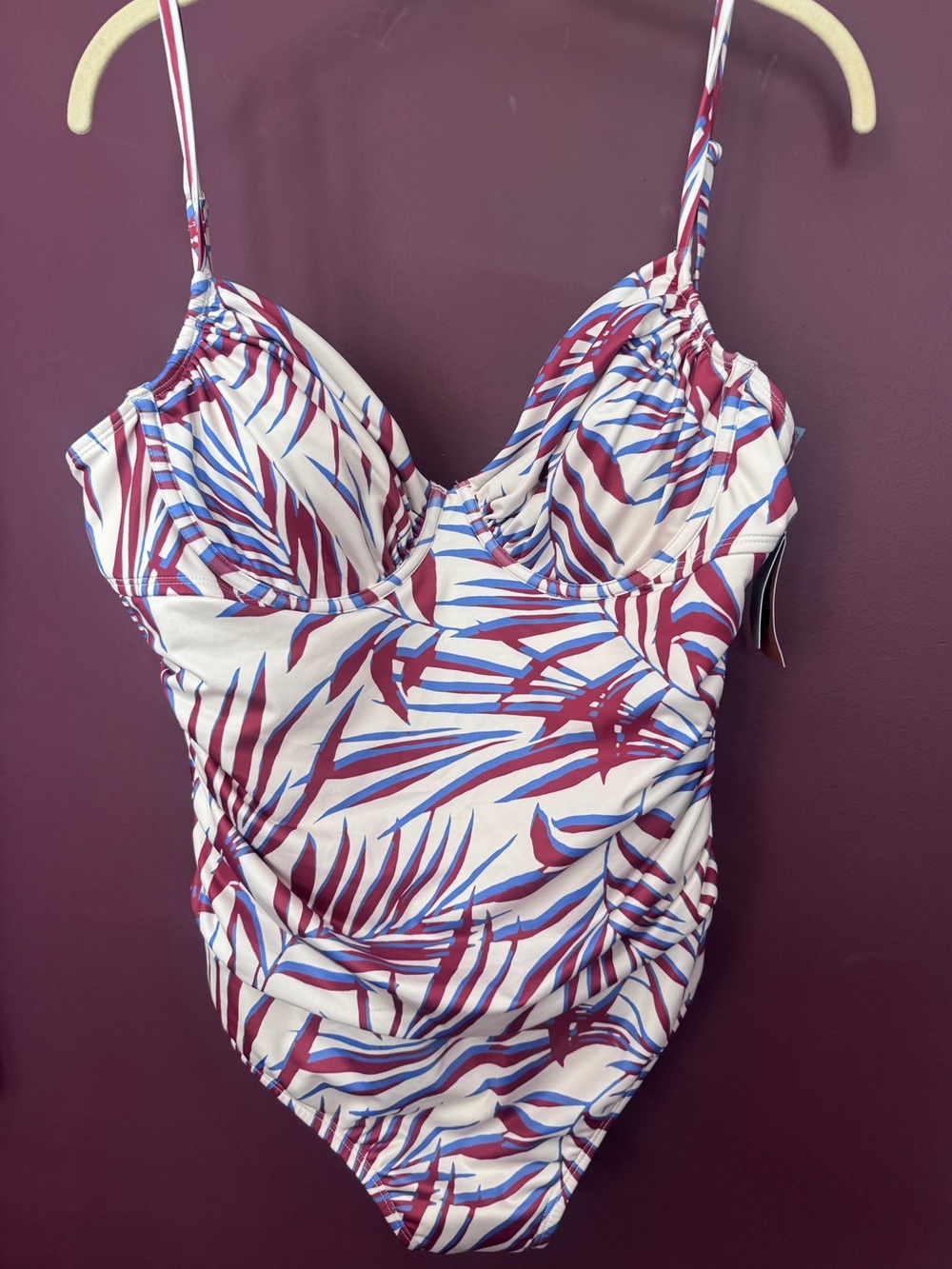 Shade & Shore leaf print one piece NWT